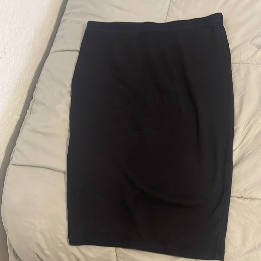 Black Knee-Length Pencil Skirt for Work